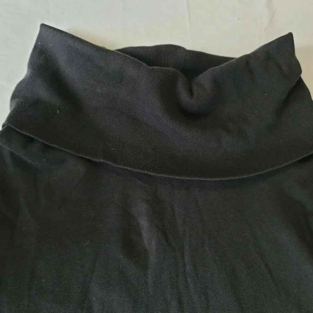 Merona Cowl Neck Size L/G Long Sleeve Tunic LONG Black Sweatshirt front short - Picture 5 of 10